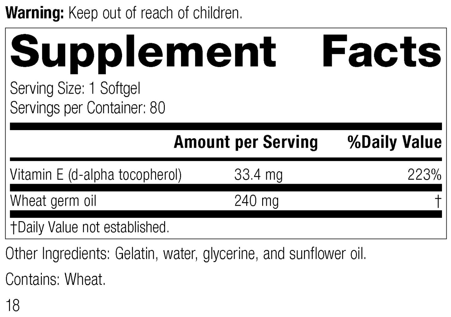 Wheat Germ Oil Fortified