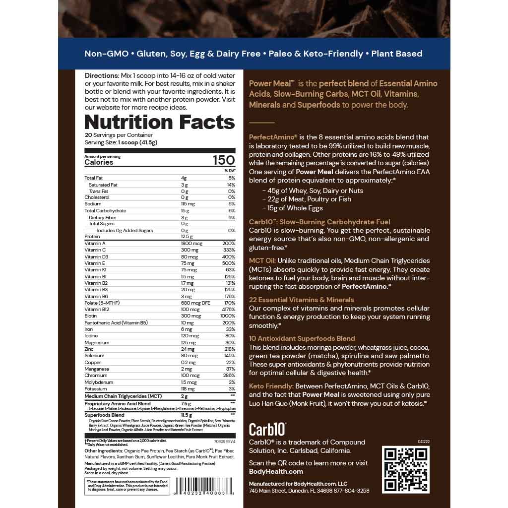 PerfectAmino Power Meal Chocolate