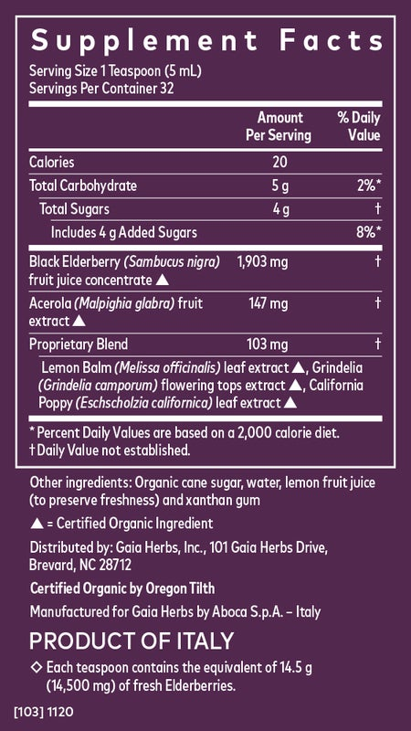 Black Elderberry Syrup - Nighttime Formula (COG) - While Supplies Last