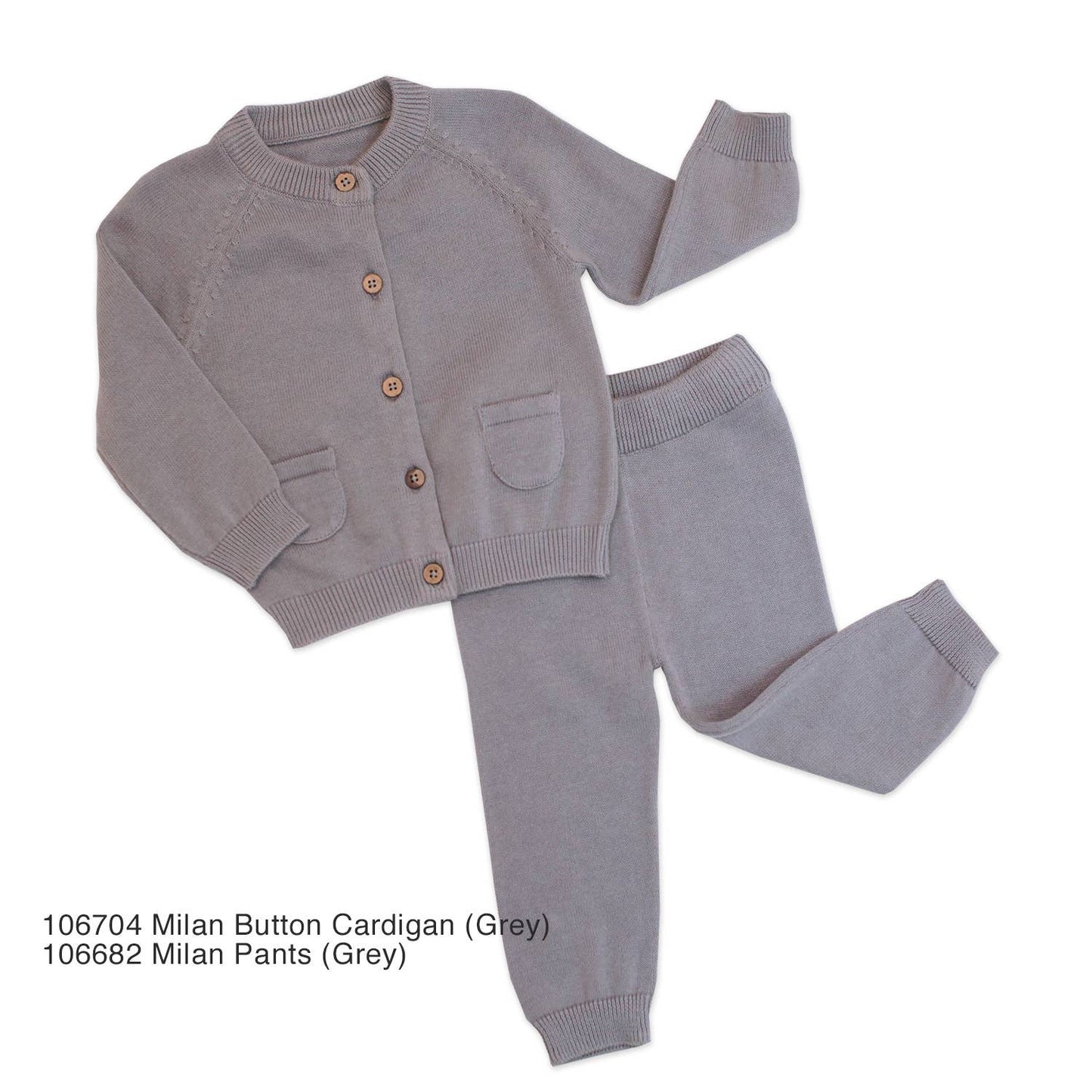 Milan Pastel Baby Button Cardigan Sweater (Organic Cotton)