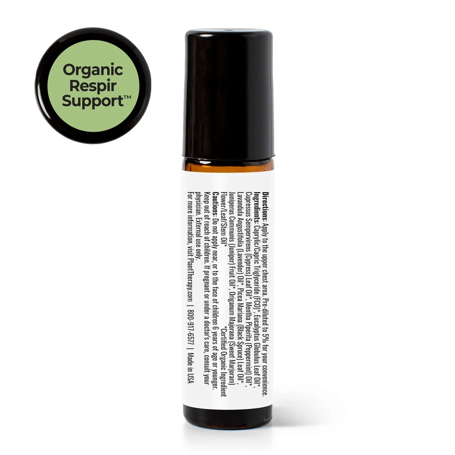 Organic Respir Support Essential Oil Blend 10 ml roll on