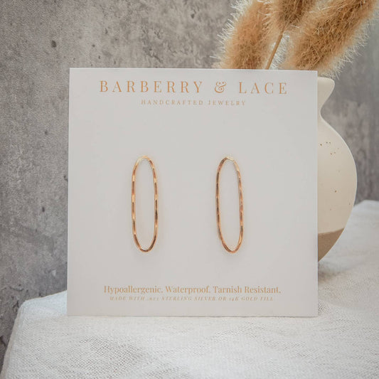 Hammered Oval Earrings | 14k Gold Fill