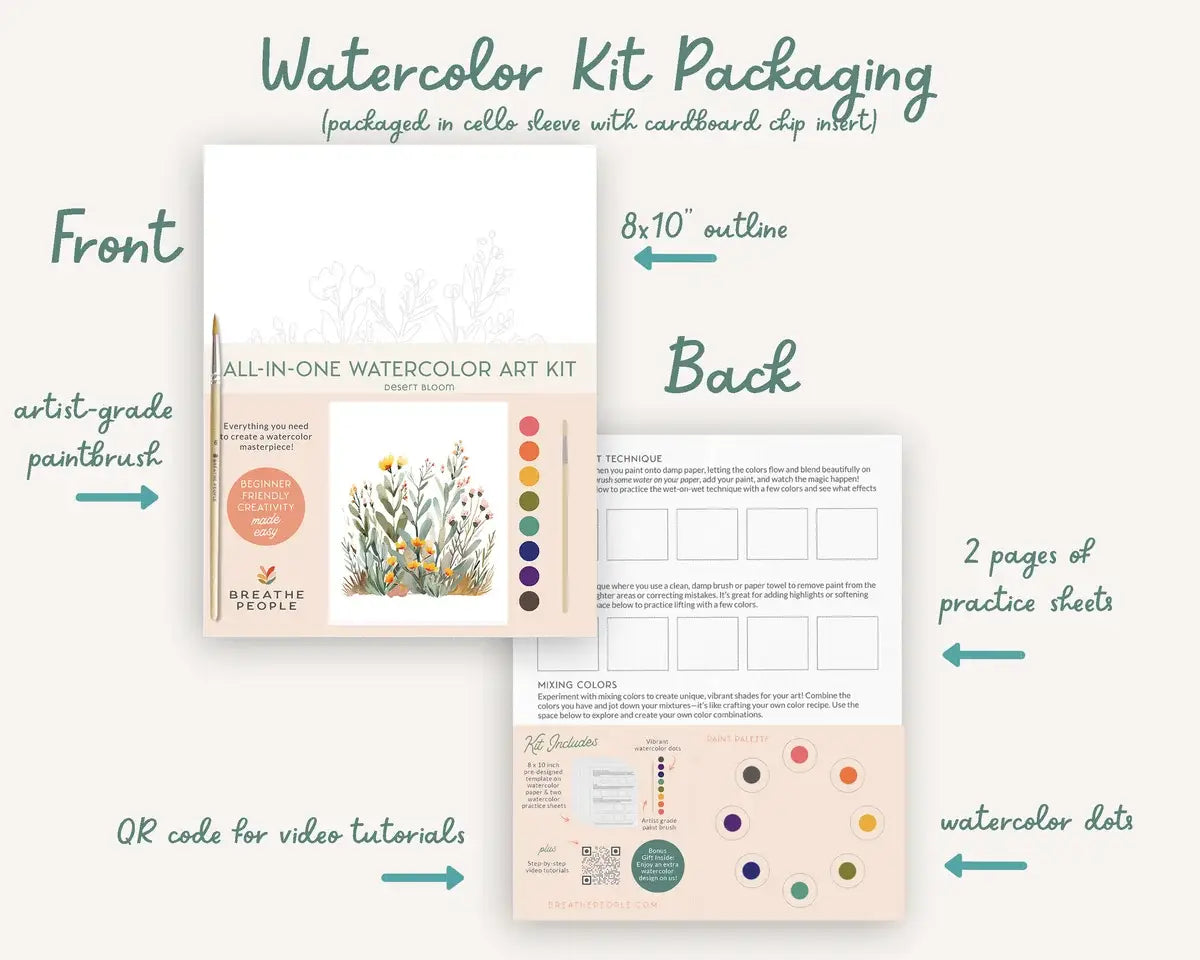 All-In-One Beginner Watercolor Kit - Hummingbird