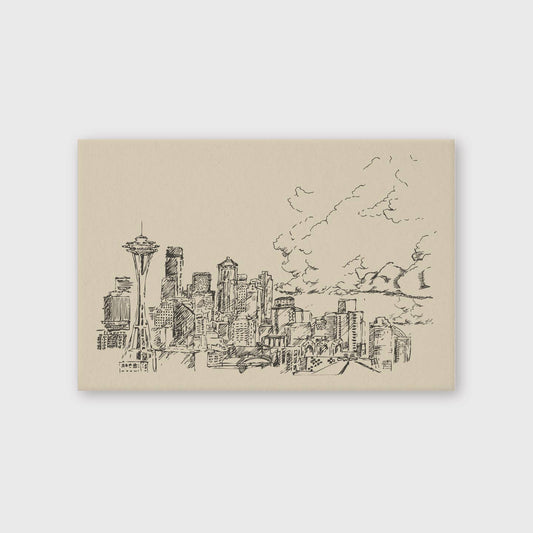 Seattle City Sketch Postcard