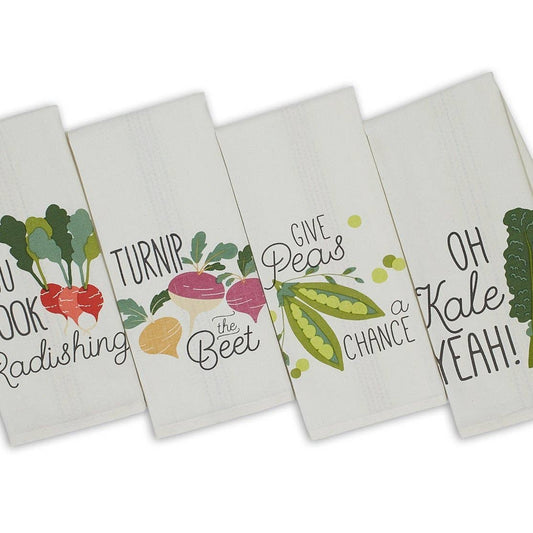 Punny Veggies Printed Dishtowels
