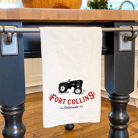 Vintage Icon (Tractor) Carnation/WA - Custom Cotton Tea Towel