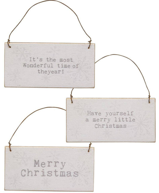 Merry Christmas Snowflake Christmas Ornament, 3 Assorted