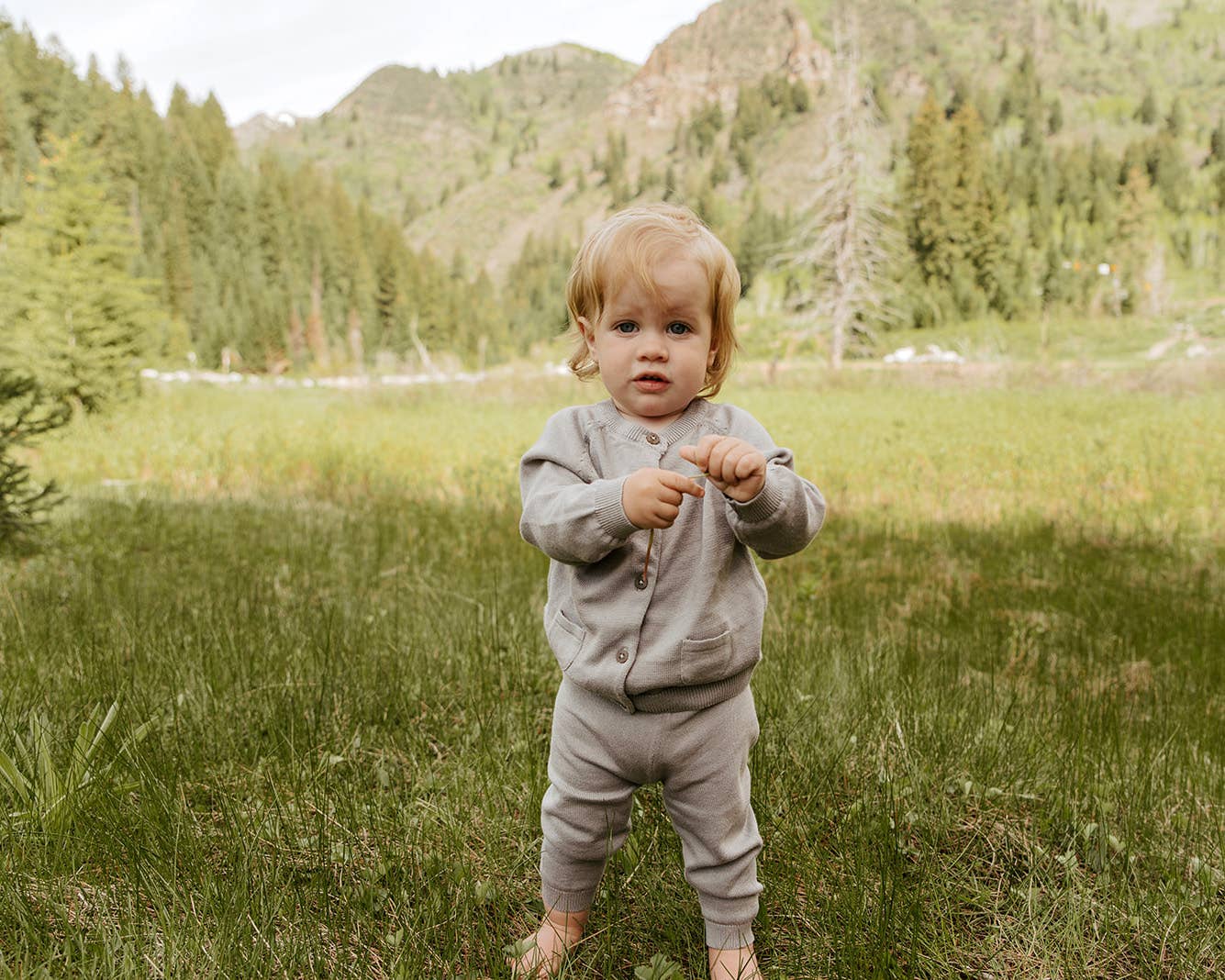 Milan Pastel Baby Button Cardigan Sweater (Organic Cotton)