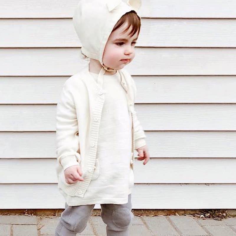 Milan Pastel Baby Button Cardigan Sweater (Organic Cotton)