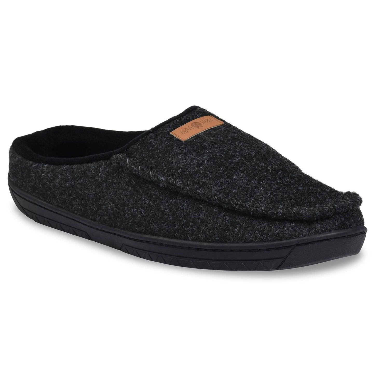 Mens faux wool mocassin slippers