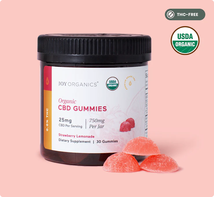 Organic CBD Gummies No THC (Strawberry Lemonade) Joy Organics