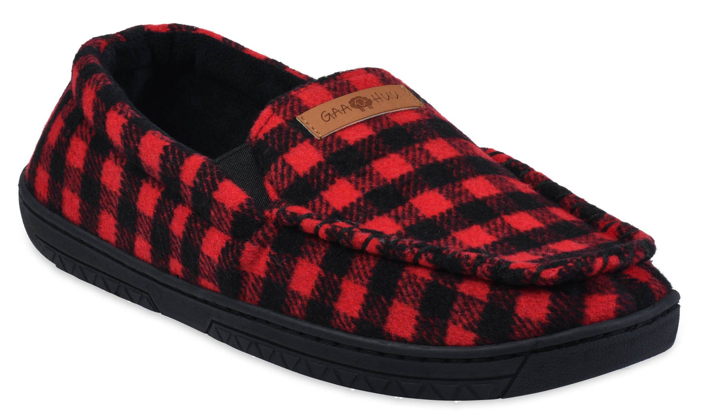 Mens faux wool mocassin slippers