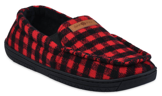 Mens faux wool mocassin slippers
