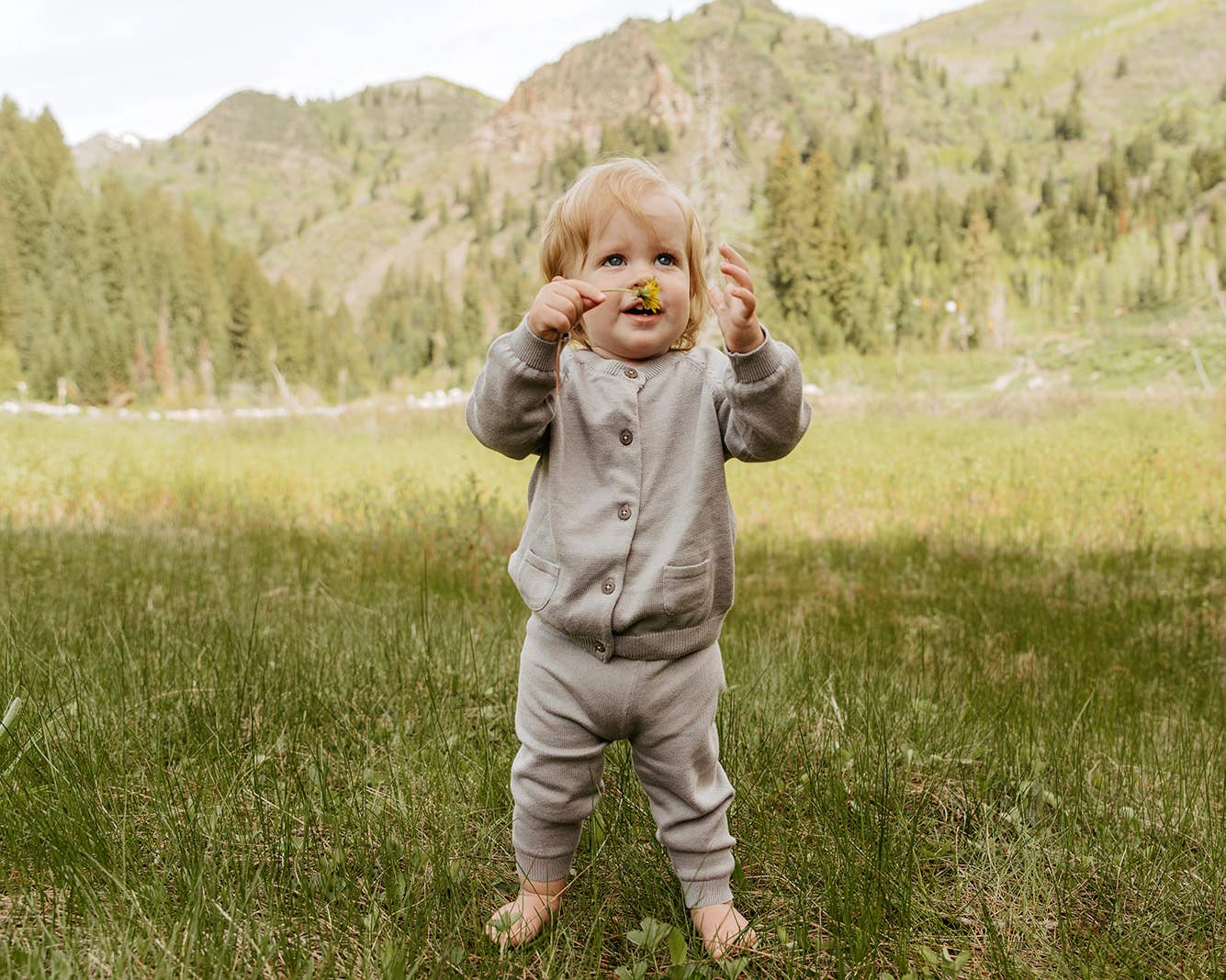 Milan Pastel Baby Button Cardigan Sweater (Organic Cotton)