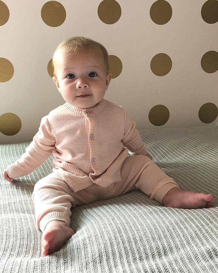 Milan Pastel Baby Button Cardigan Sweater (Organic Cotton)