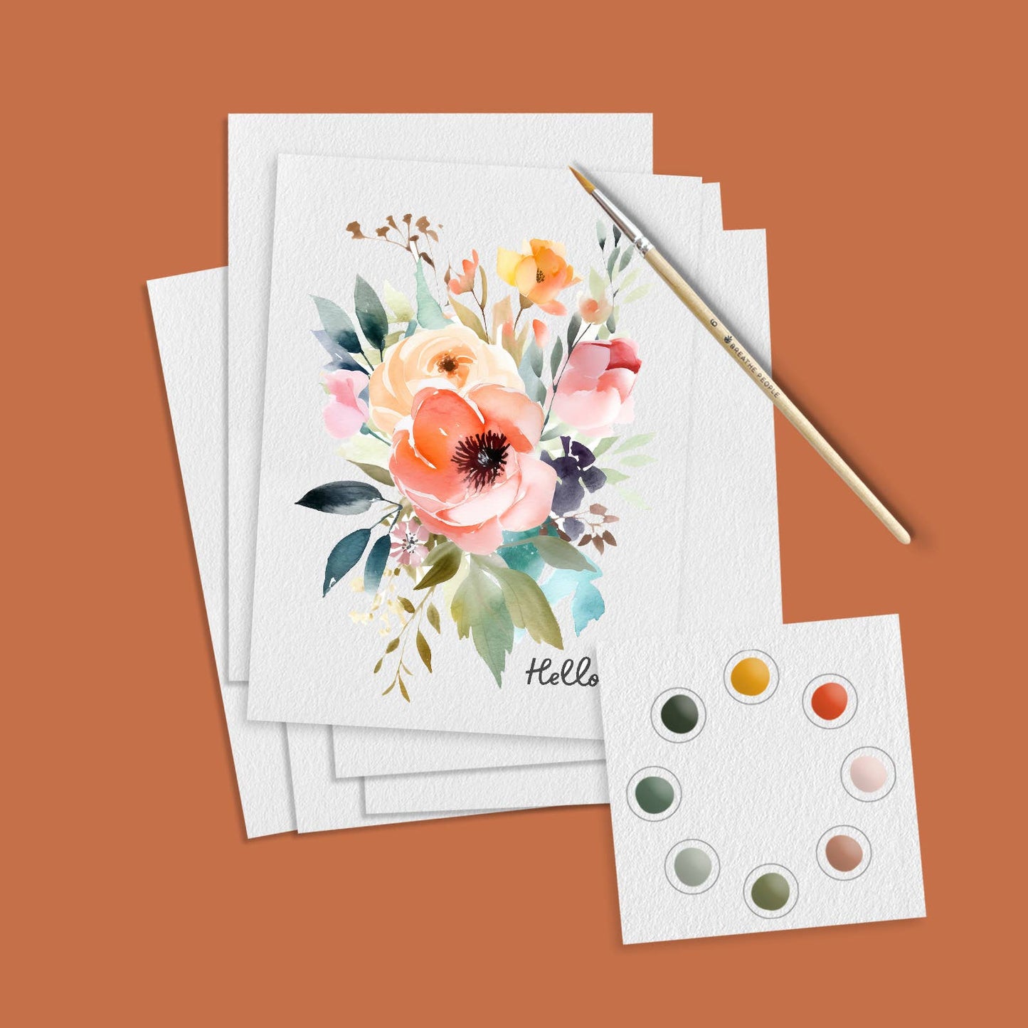 Watercolor Hand-Painted Postcard Kit: Botanicals