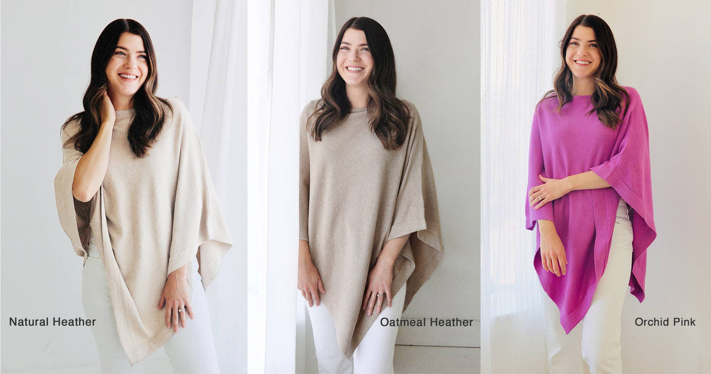 Women's Eco-Chic Poncho Sweater Knit Pullover (Organic)