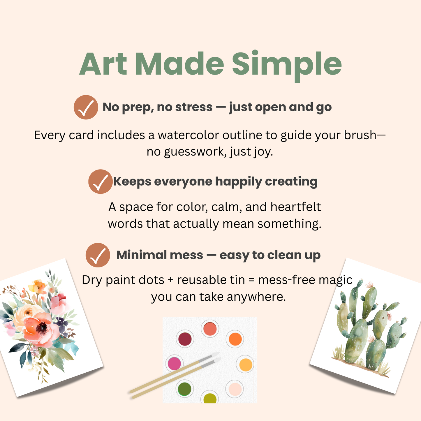 Watercolor Hand-Painted Postcard Kit: Botanicals