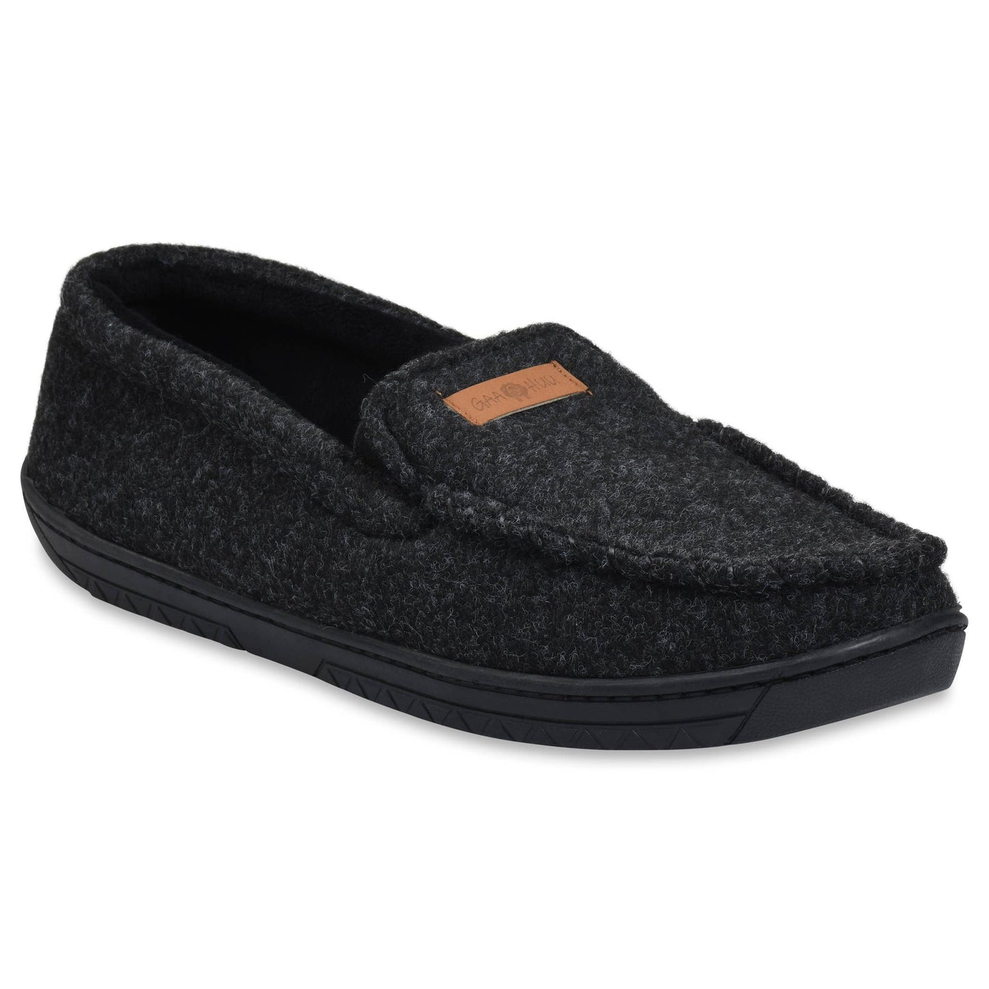 Mens faux wool mocassin slippers