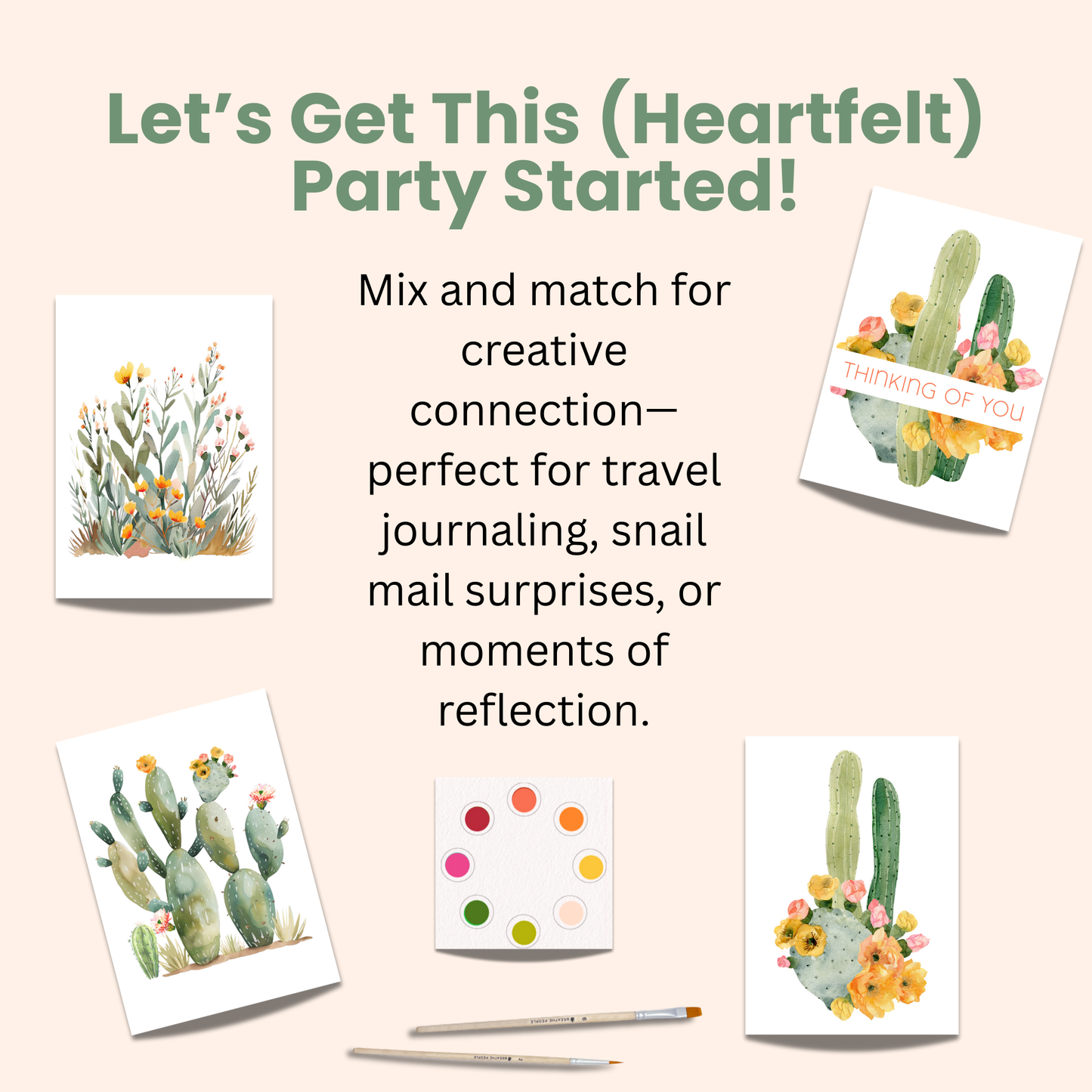 Watercolor Hand-Painted Postcard Kit: Botanicals