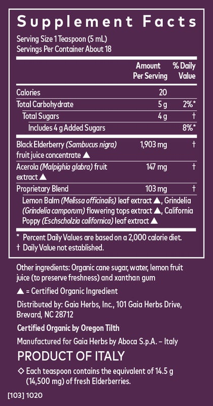 Black Elderberry Syrup - Nighttime Formula (COG) - While Supplies Last