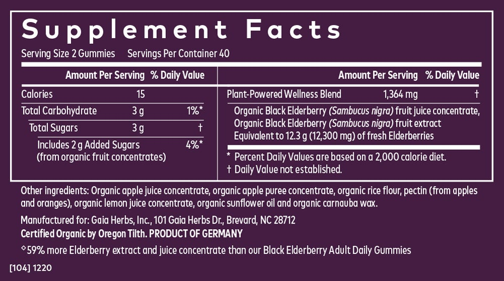 Black Elderberry Extra Strength Gummies (COG)