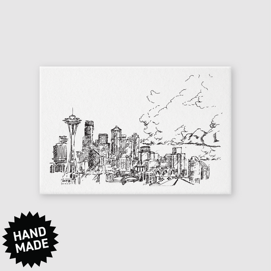 Seattle City Sketch Postcard